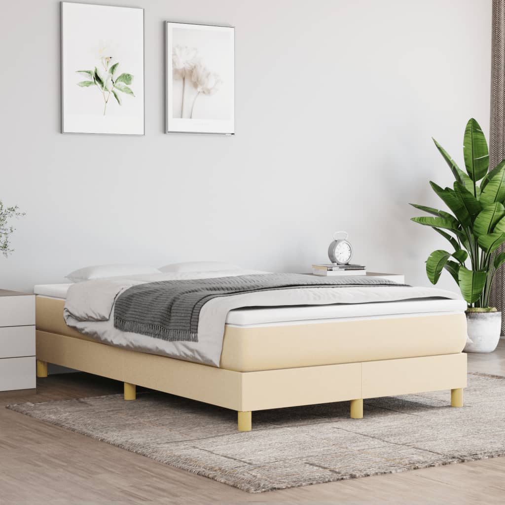 Κρεβάτι Boxspring με Στρώμα Κρεμ 120x190 εκ. Υφασμάτινο
