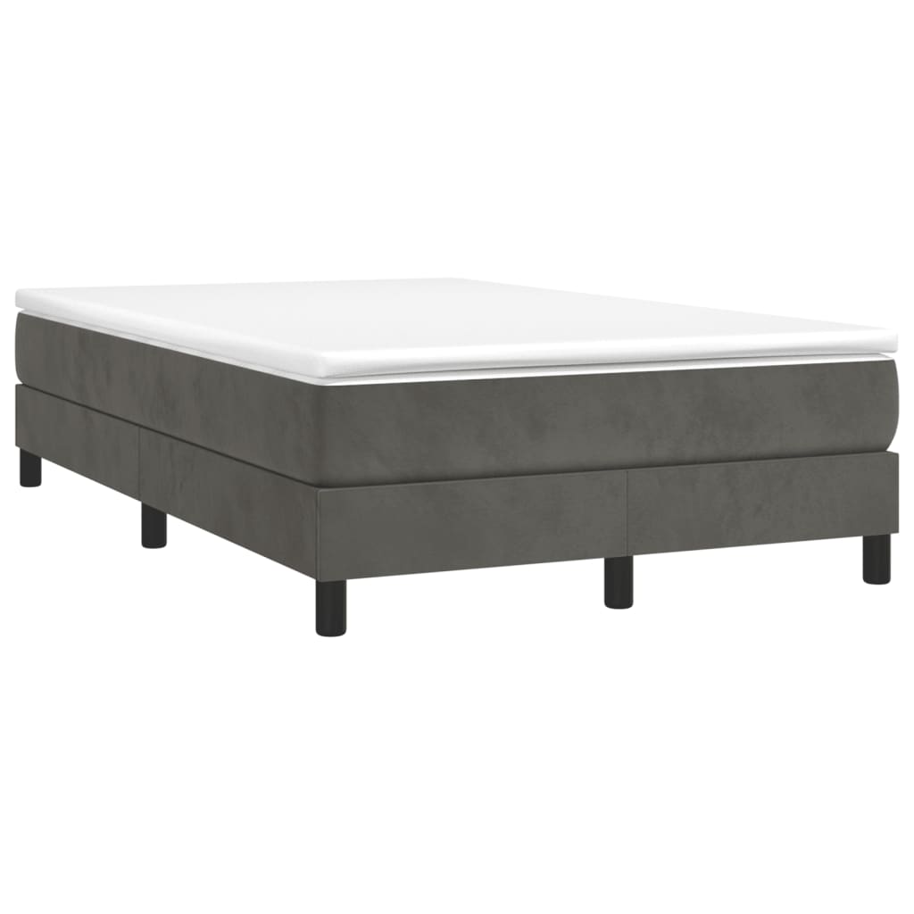 Κρεβάτι Boxspring με Στρώμα Σκούρο Γκρι 120x190 εκ. Βελούδινο