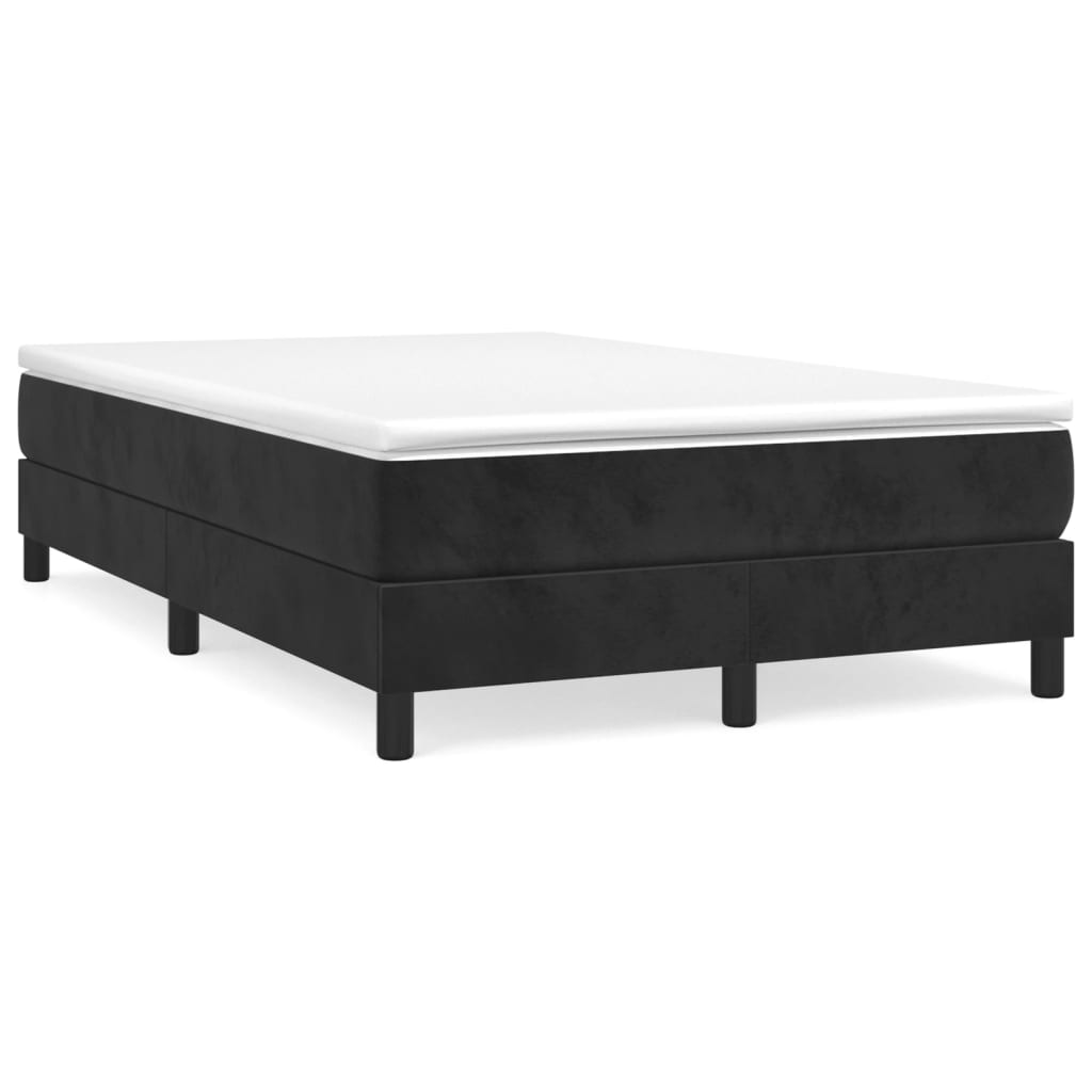 Κρεβάτι Boxspring με Στρώμα Μαύρο 120x190 εκ. Βελούδινο