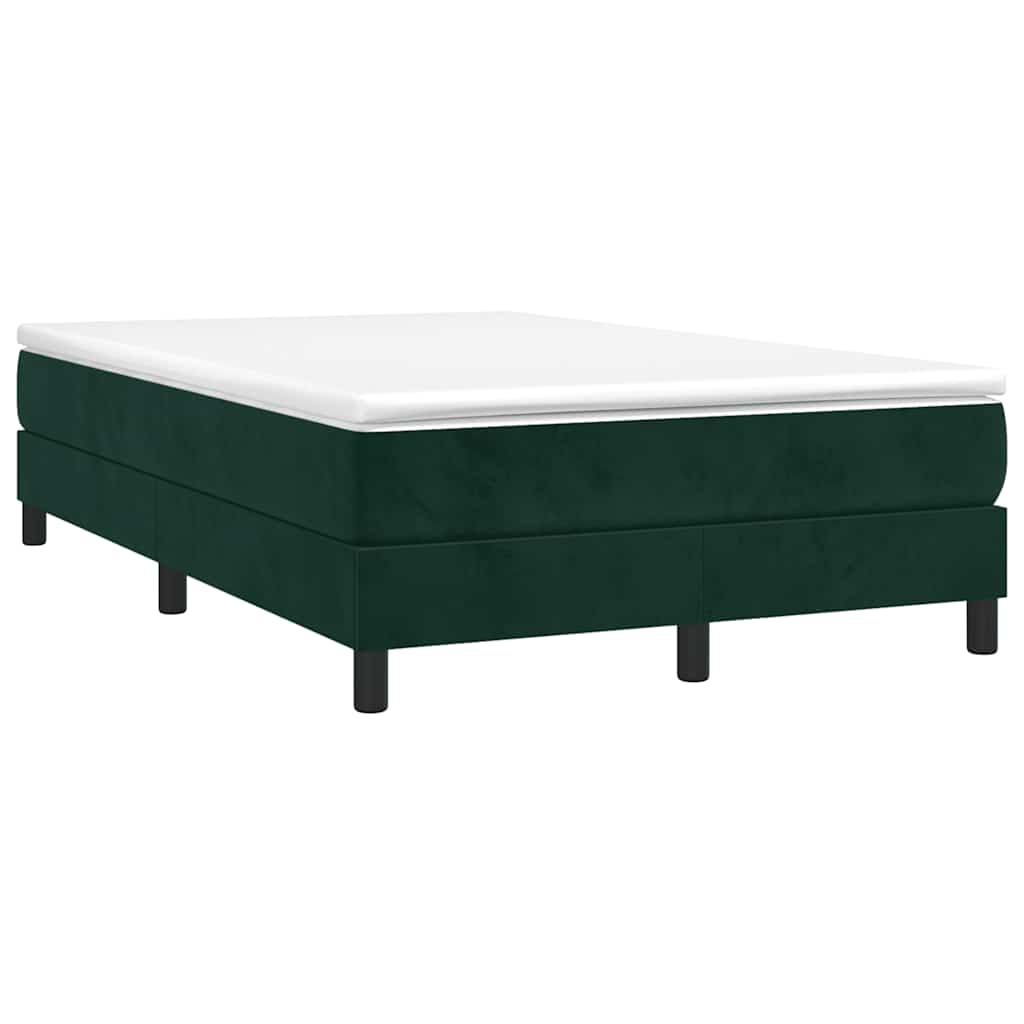 Κρεβάτι Boxspring με Στρώμα Σκούρο Πράσινο 120x190εκ. Βελούδινο