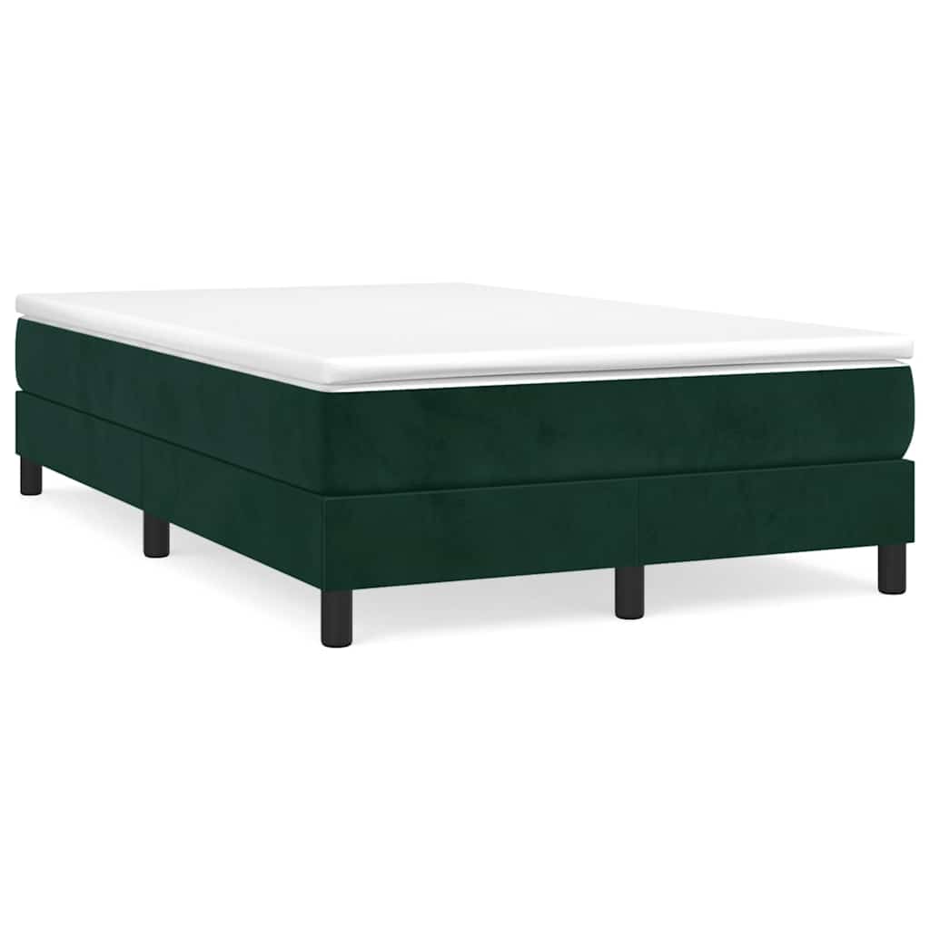 Κρεβάτι Boxspring με Στρώμα Σκούρο Πράσινο 120x190εκ. Βελούδινο