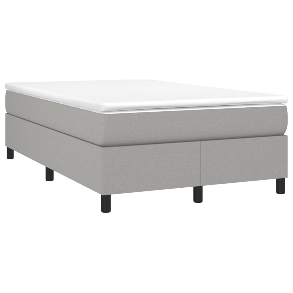 Κρεβάτι Boxspring με Στρώμα Ανοιχτό Γκρι 120x190 εκ. Υφασμάτινο