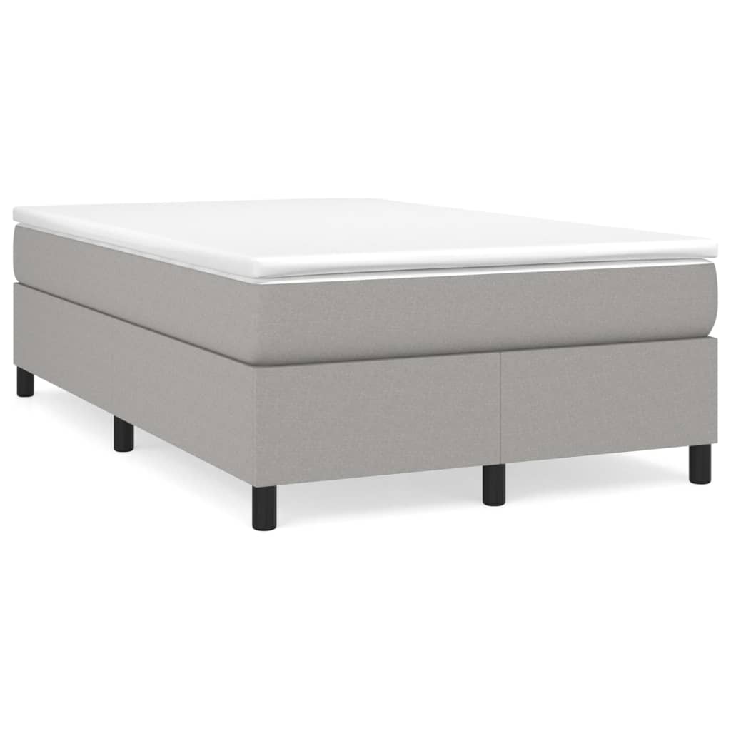 Κρεβάτι Boxspring με Στρώμα Ανοιχτό Γκρι 120x190 εκ. Υφασμάτινο