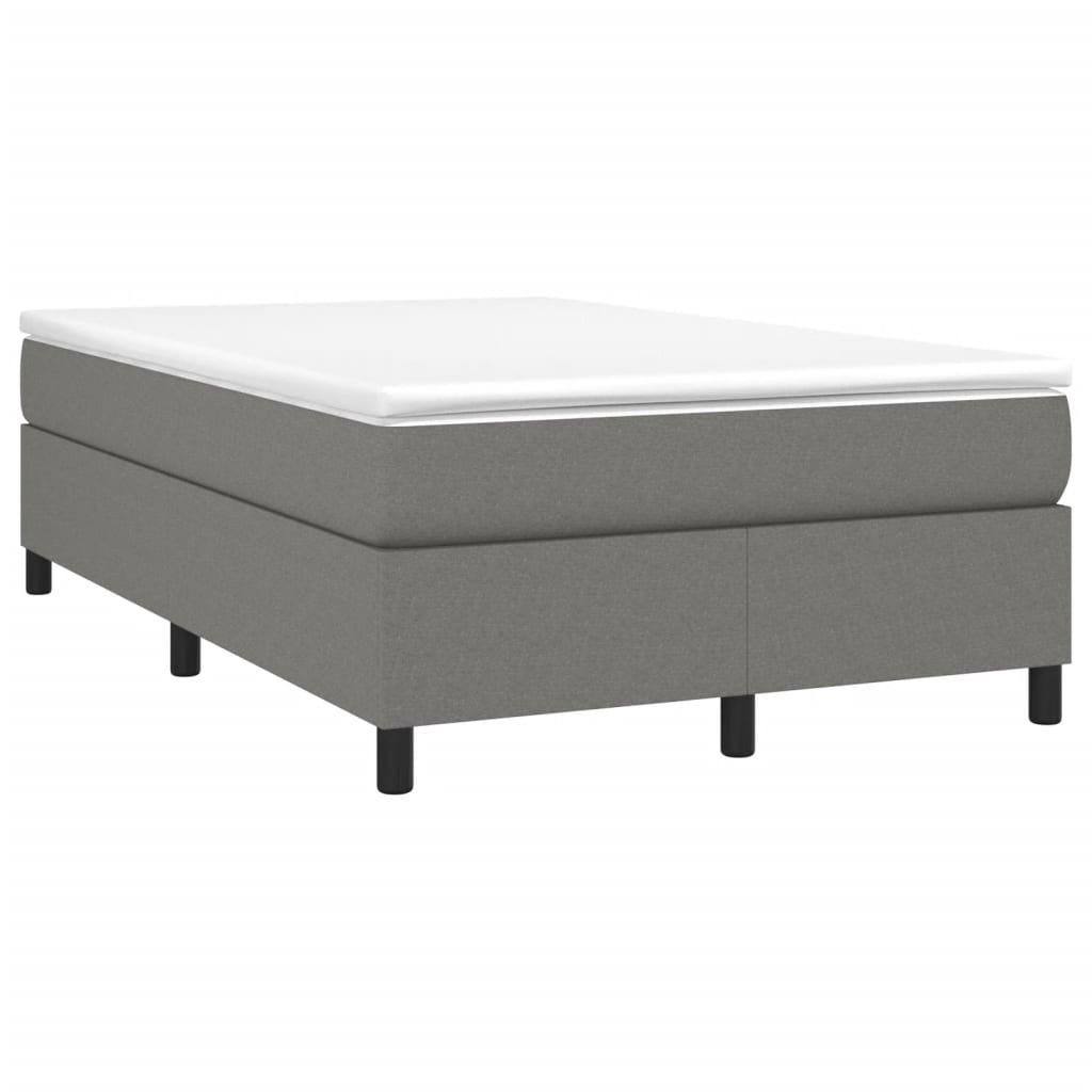 Κρεβάτι Boxspring με Στρώμα Σκούρο Γκρι 120x190 εκ Υφασμάτινο