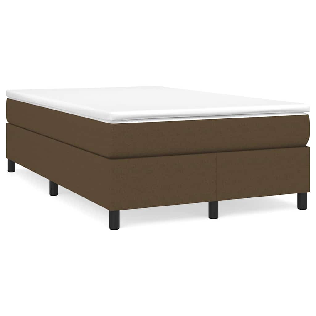 Κρεβάτι Boxspring με Στρώμα Σκούρο Καφέ 120x190 εκ Υφασμάτινο