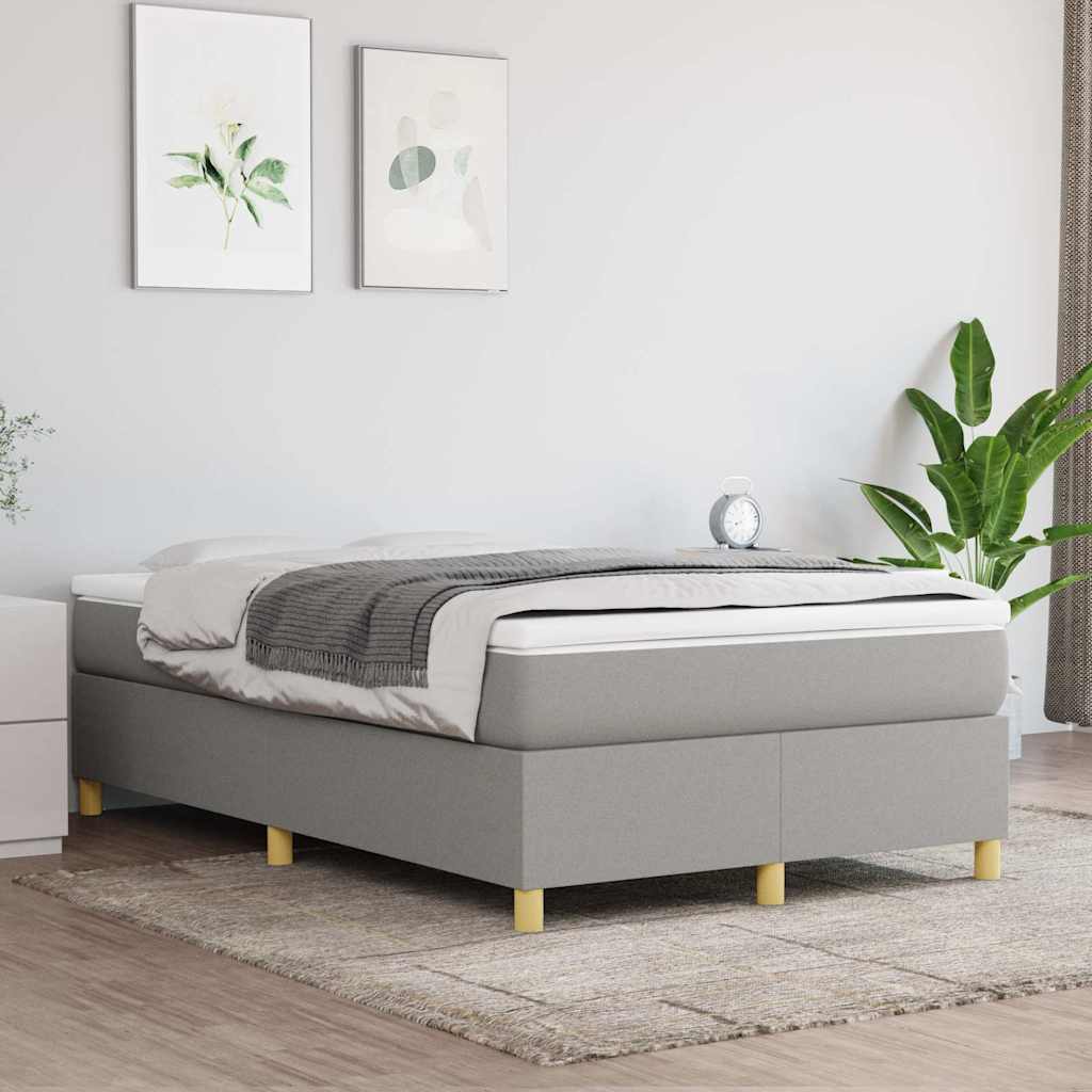 Κρεβάτι Boxspring με Στρώμα Ανοιχτό Γκρι 120x190 εκ. Υφασμάτινο