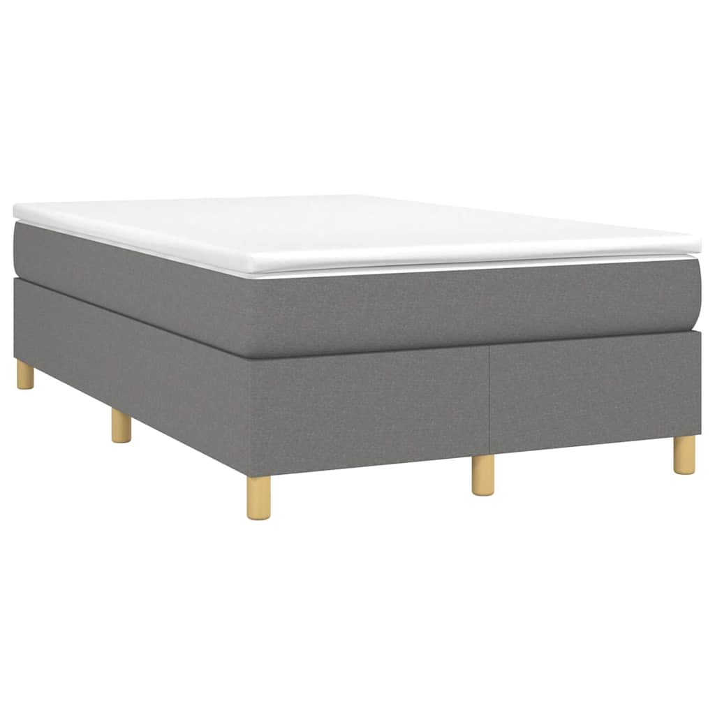 Κρεβάτι Boxspring με Στρώμα Σκούρο Γκρι 120x190 εκ Υφασμάτιν