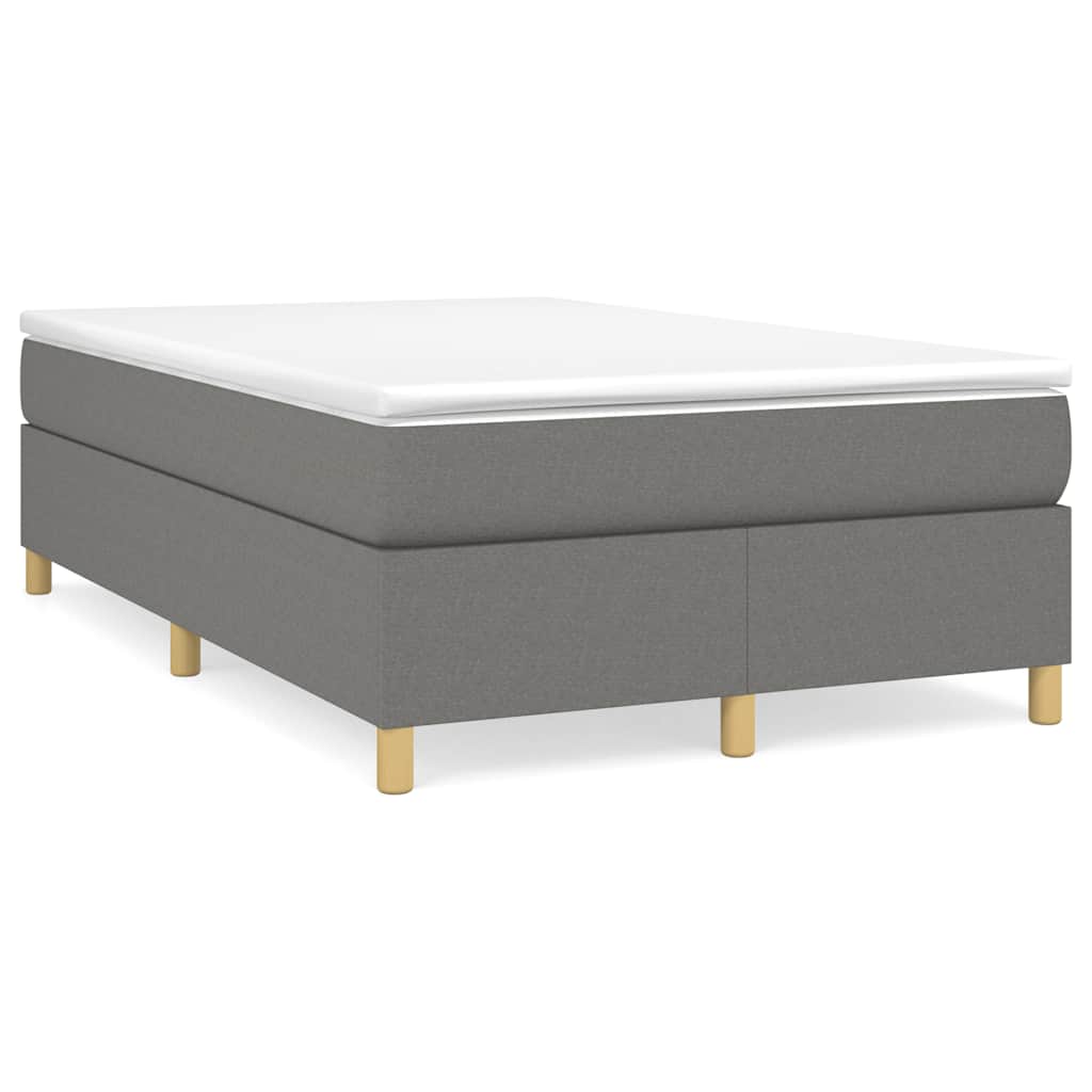 Κρεβάτι Boxspring με Στρώμα Σκούρο Γκρι 120x190 εκ Υφασμάτιν