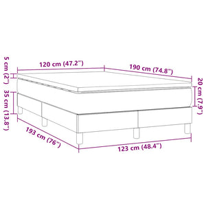 Κρεβάτι Boxspring με Στρώμα Μαύρο 120x190 εκ. Υφασμάτινο