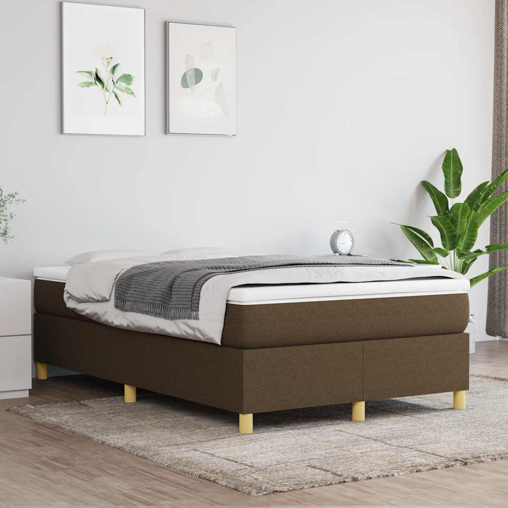Κρεβάτι Boxspring με Στρώμα Σκούρο Καφέ 120x190 εκ Υφασμάτινο