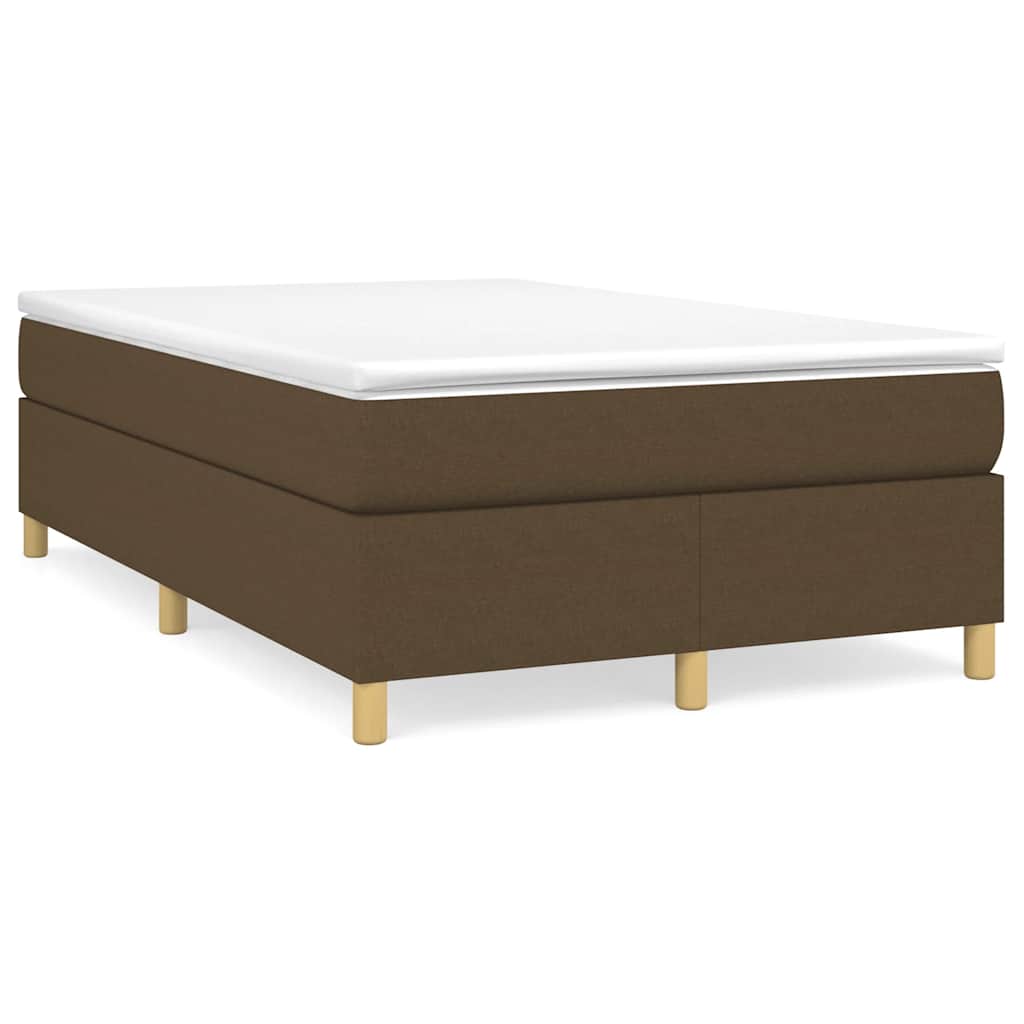 Κρεβάτι Boxspring με Στρώμα Σκούρο Καφέ 120x190 εκ Υφασμάτινο
