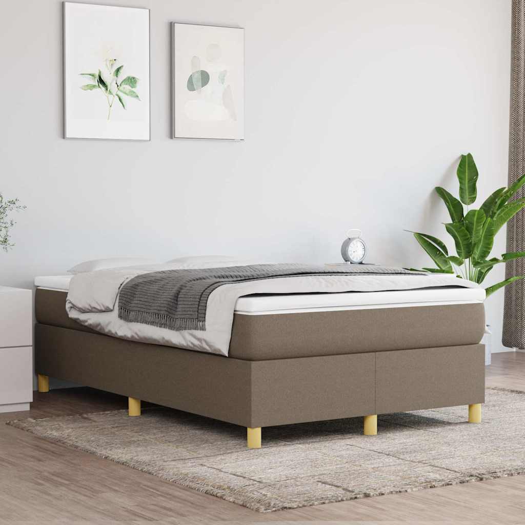 Κρεβάτι Boxspring με Στρώμα Taupe 120x190 εκ. Υφασμάτινο
