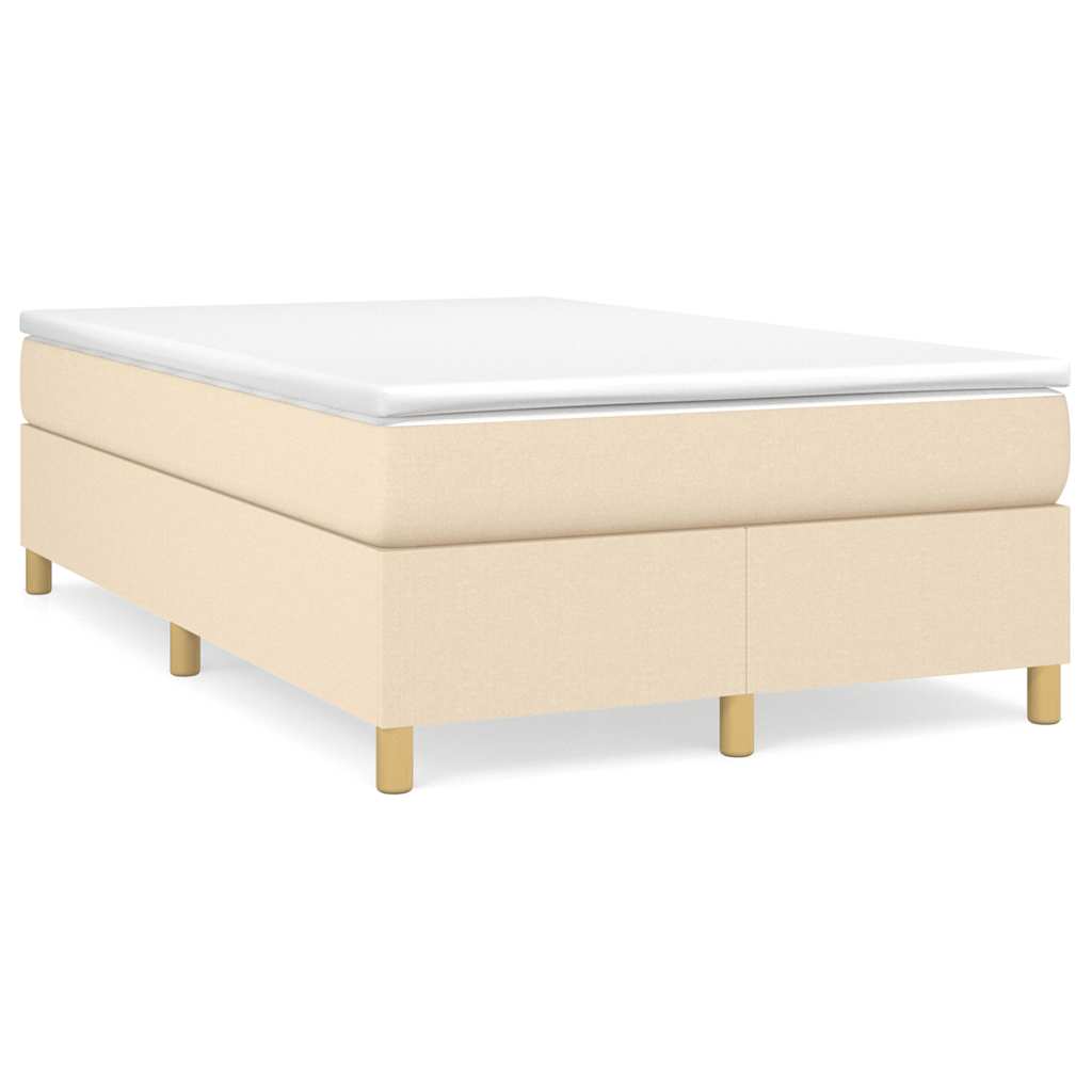 Κρεβάτι Boxspring με Στρώμα Κρεμ 120x190 εκ. Υφασμάτινο - Pakobazaar