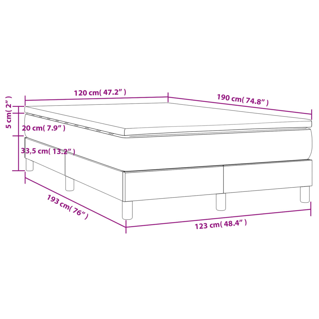 Κρεβάτι Boxspring με Στρώμα Καπουτσίνο 120x190εκ.από Συνθ.Δέρμα