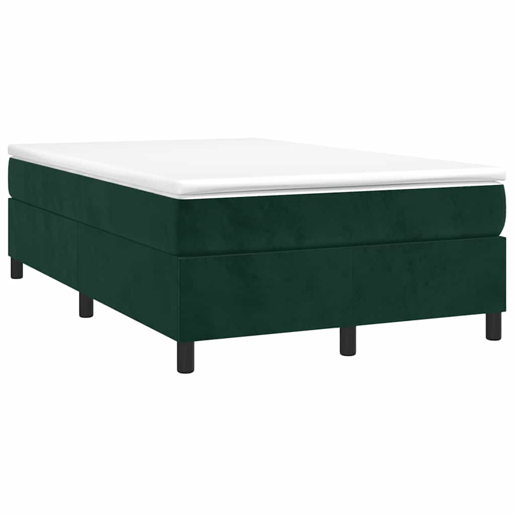 Κρεβάτι Boxspring με Στρώμα Σκούρο Πράσινο 120x190εκ. Βελούδινο