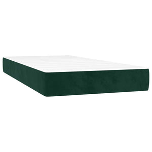 Κρεβάτι Boxspring με Στρώμα Σκούρο Πράσινο 120x190εκ. Βελούδινο