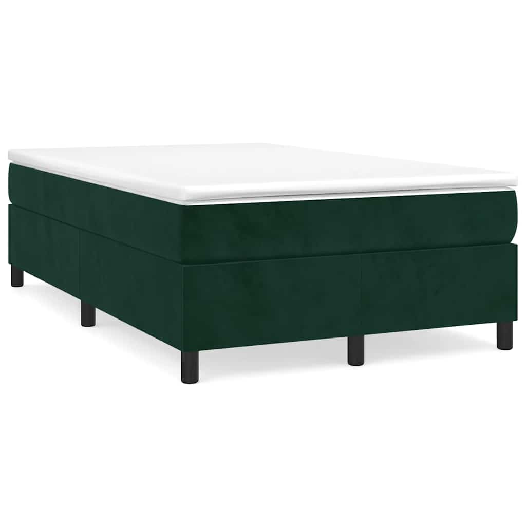 Κρεβάτι Boxspring με Στρώμα Σκούρο Πράσινο 120x190εκ. Βελούδινο