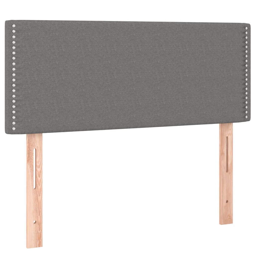 Κρεβάτι Boxspring με Στρώμα Σκούρο Γκρι 120x190 εκ Υφασμάτινο