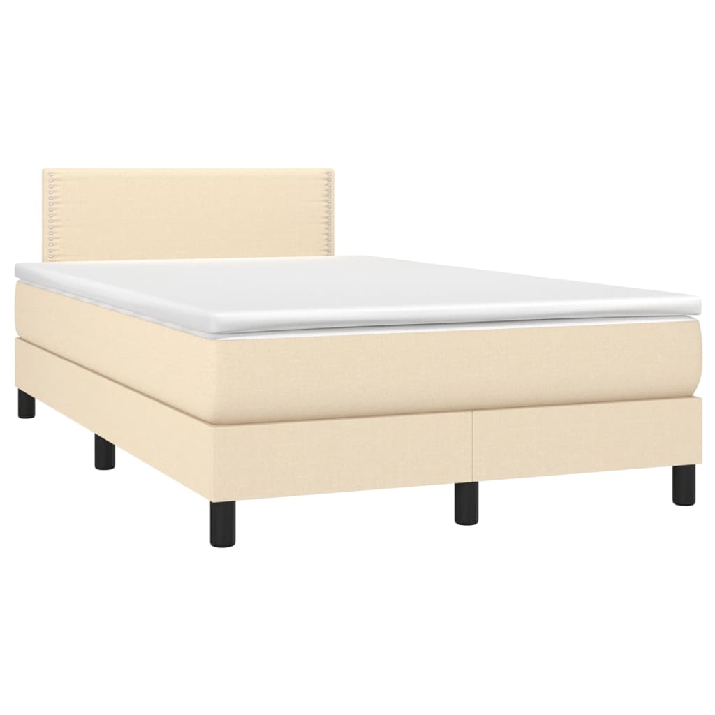 Κρεβάτι Boxspring με Στρώμα Κρεμ 120x190 εκ. Υφασμάτινο