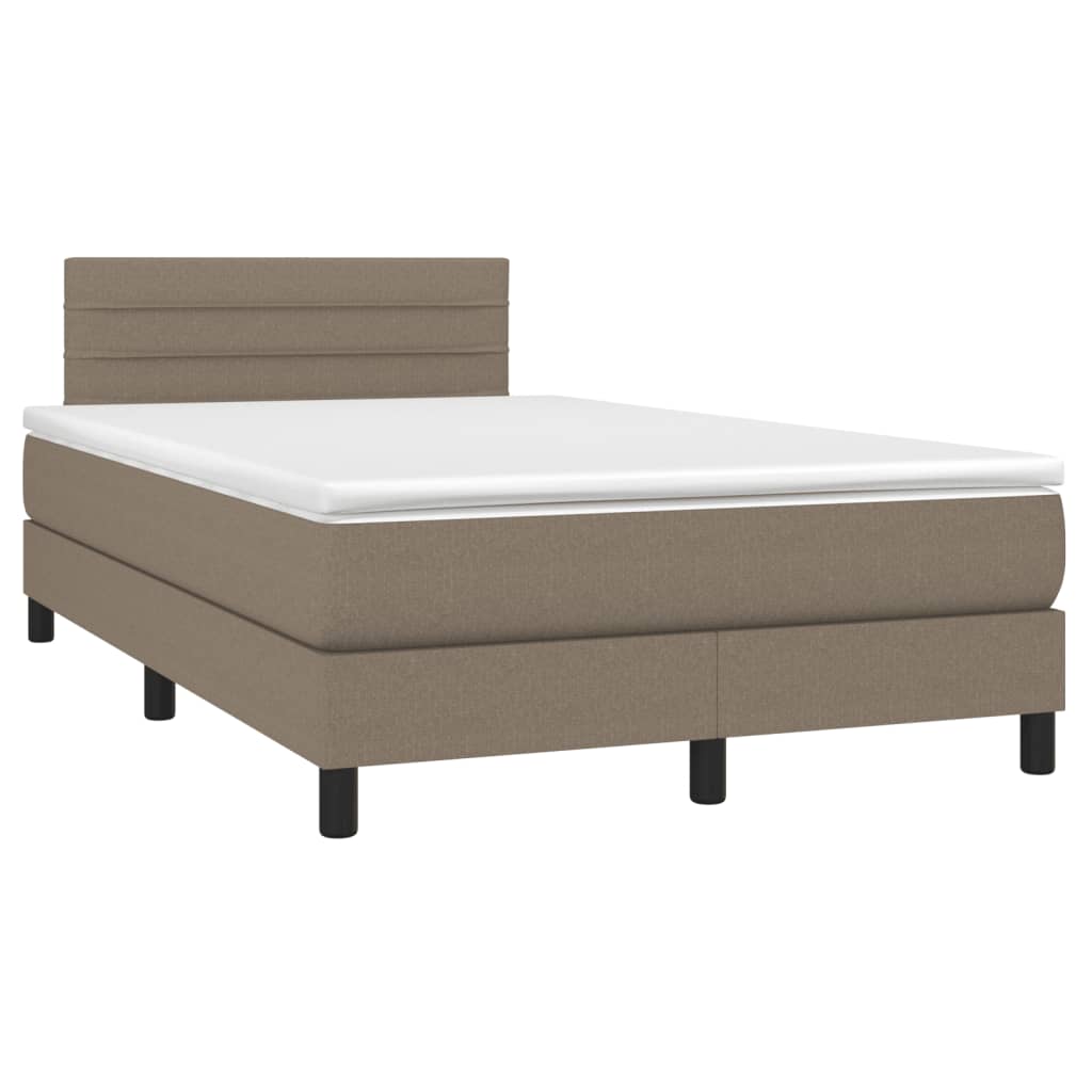 Κρεβάτι Boxspring με Στρώμα Taupe 120x190 εκ. Υφασμάτινο