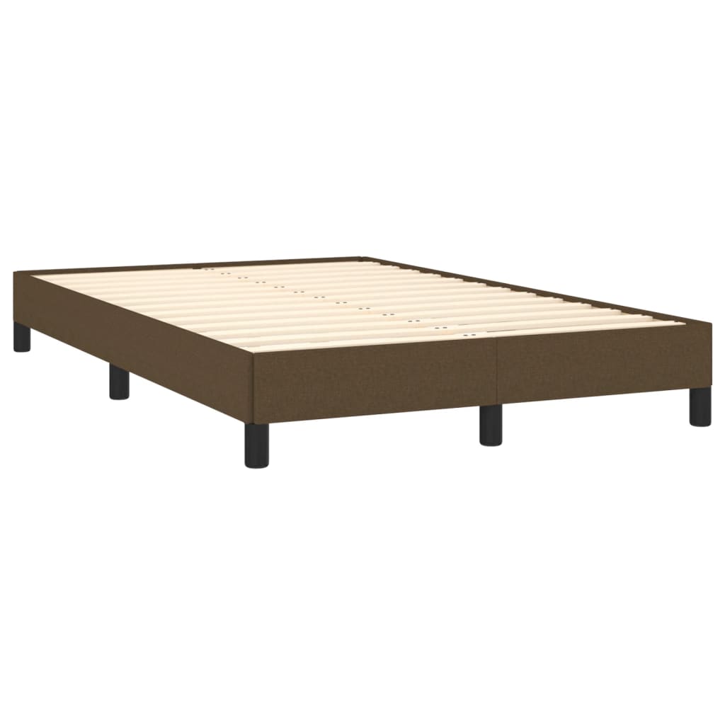 Κρεβάτι Boxspring με Στρώμα Σκούρο Καφέ 120x190 εκ Υφασμάτινο