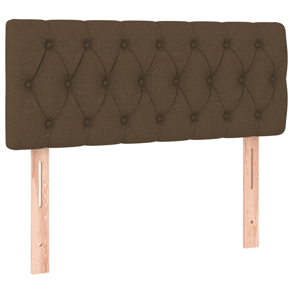 Κρεβάτι Boxspring με Στρώμα Σκούρο Καφέ 120x190 εκ Υφασμάτινο