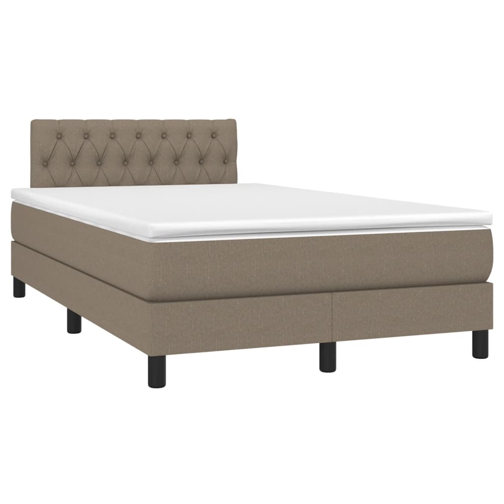Κρεβάτι Boxspring με Στρώμα Taupe 120x190 εκ. Υφασμάτινο