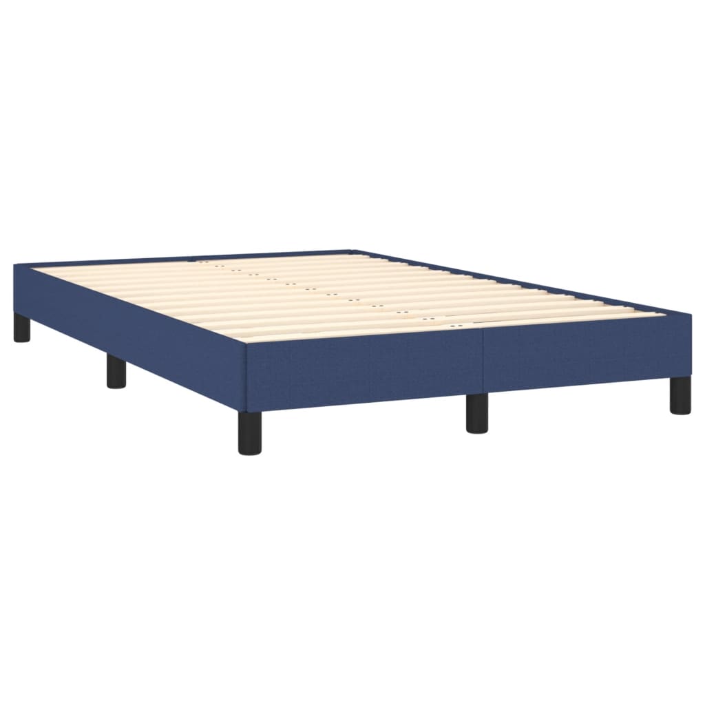 Κρεβάτι Boxspring με Στρώμα Μπλε 120x190 εκ. Υφασμάτινο