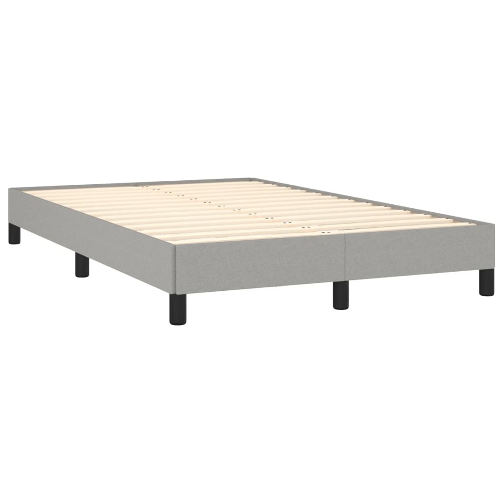 Κρεβάτι Boxspring με Στρώμα Ανοιχτό Γκρι 120x190 εκ. Υφασμάτινο