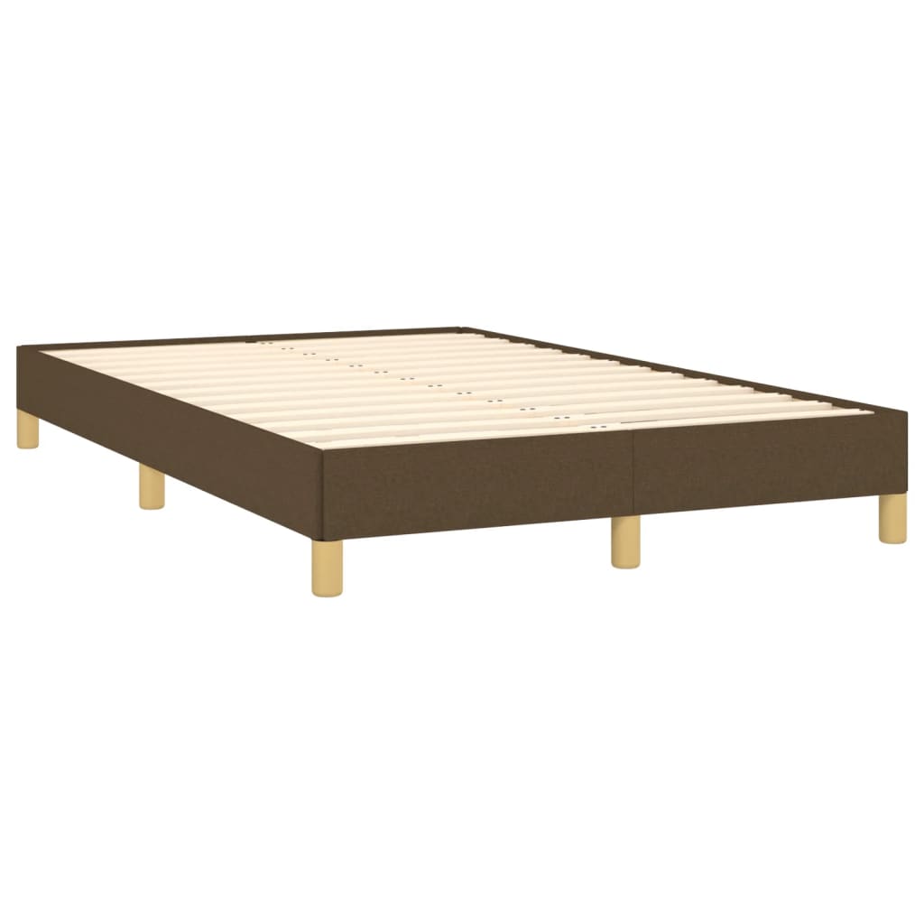 Κρεβάτι Boxspring με Στρώμα Σκούρο Καφέ 120x190 εκ Υφασμάτινο