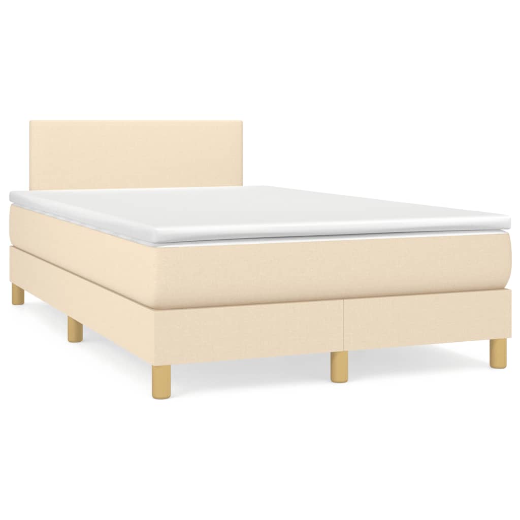 Κρεβάτι Boxspring με Στρώμα Κρεμ 120x190 εκ. Υφασμάτινο