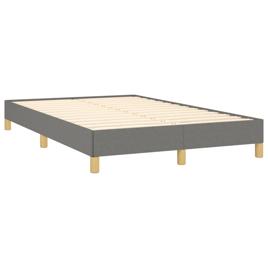 Κρεβάτι Boxspring με Στρώμα Σκούρο Γκρι 120x190 εκ Υφασμάτινο