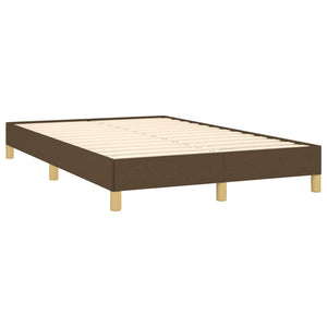 Κρεβάτι Boxspring με Στρώμα Σκούρο Καφέ 120x190 εκ Υφασμάτινο