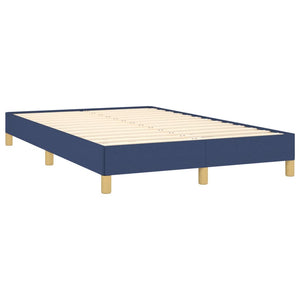 Κρεβάτι Boxspring με Στρώμα Μπλε 120x190 εκ. Υφασμάτινο