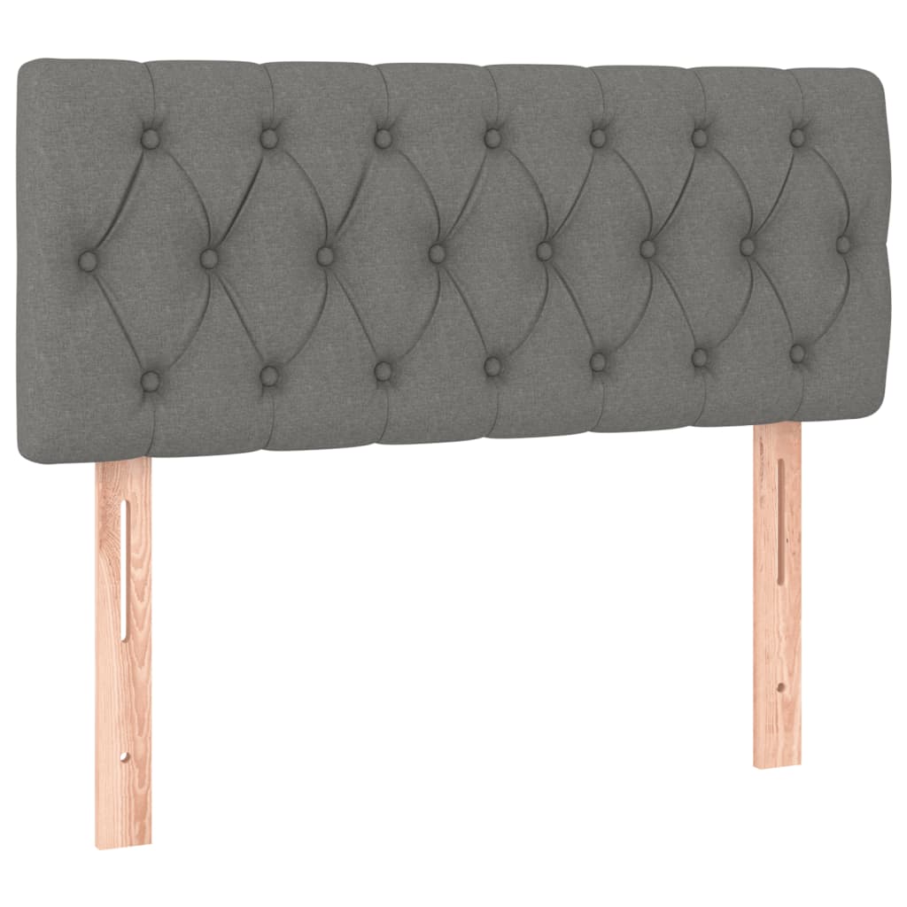 Κρεβάτι Boxspring με Στρώμα Σκούρο Γκρι 120x190 εκ Υφασμάτινο