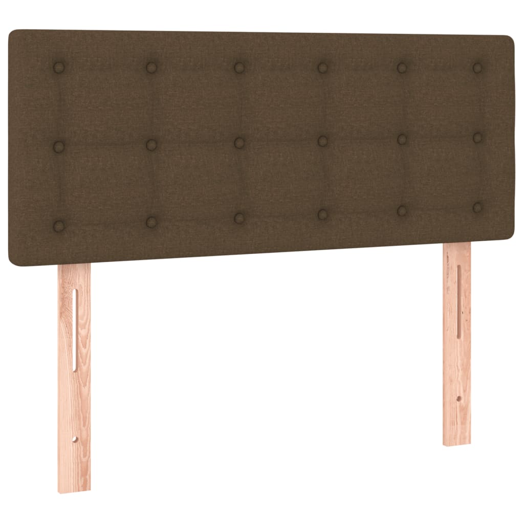 Κρεβάτι Boxspring με Στρώμα Σκούρο Καφέ 120x190 εκ Υφασμάτινο