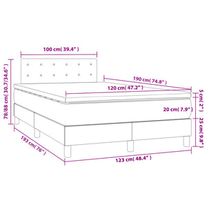 Κρεβάτι Boxspring με Στρώμα Κρεμ 120x190 εκ. Υφασμάτινο