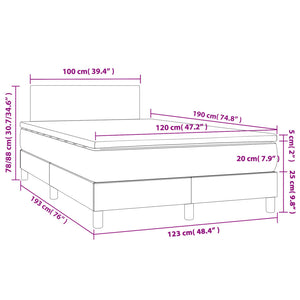 Κρεβάτι Boxspring με Στρώμα Λευκό 120x190εκ.από Συνθετικό Δέρμα