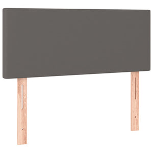 Κρεβάτι Boxspring με Στρώμα Γκρι 120x190εκ. από Συνθετικό Δέρμα