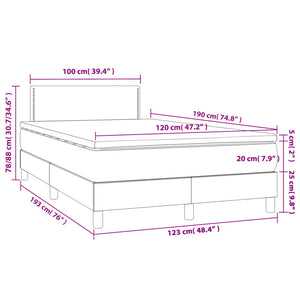 Κρεβάτι Boxspring με Στρώμα Μαύρο 120x190εκ.από Συνθετικό Δέρμα