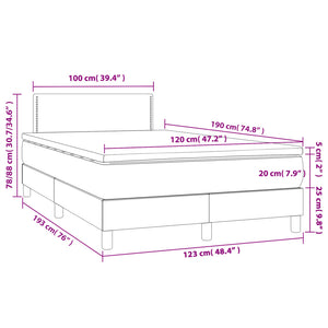 Κρεβάτι Boxspring με Στρώμα Καπουτσίνο 120x190εκ.από Συνθ.Δέρμα