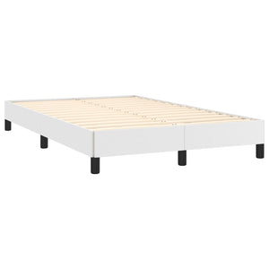 Κρεβάτι Boxspring με Στρώμα Λευκό 120x190εκ.από Συνθετικό Δέρμα