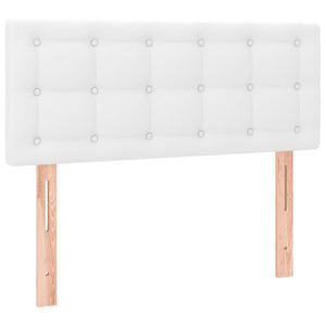 Κρεβάτι Boxspring με Στρώμα Λευκό 120x190εκ.από Συνθετικό Δέρμα