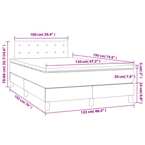 Κρεβάτι Boxspring με Στρώμα Λευκό 120x190εκ.από Συνθετικό Δέρμα
