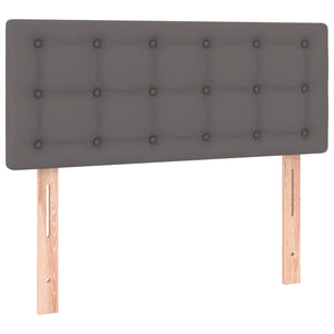 Κρεβάτι Boxspring με Στρώμα Γκρι 120x190εκ. από Συνθετικό Δέρμα