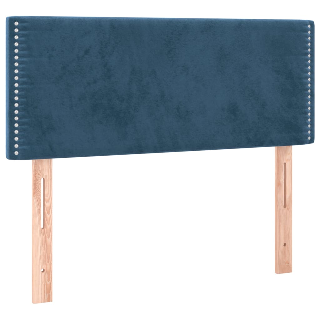 Κρεβάτι Boxspring με Στρώμα Σκούρο Μπλε 120x190 εκ. Βελούδινο