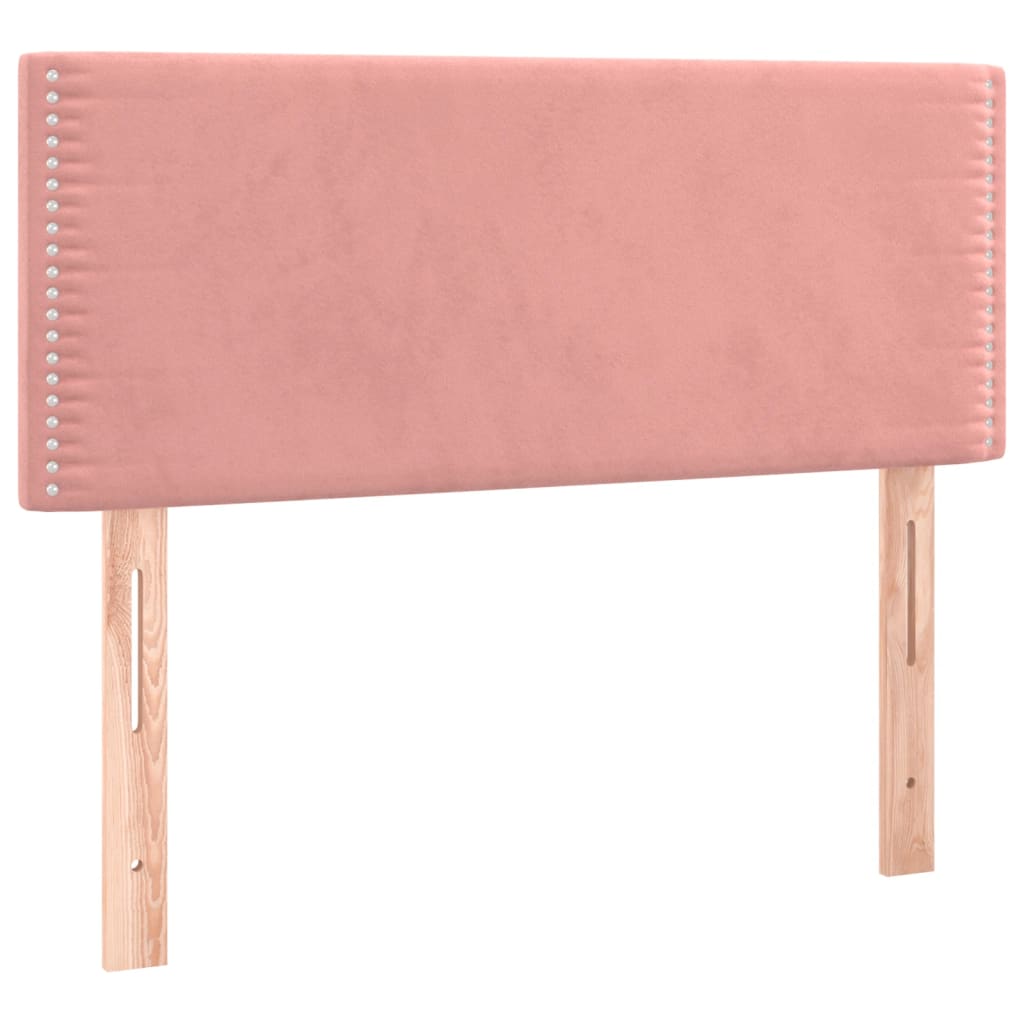 Κρεβάτι Boxspring με Στρώμα Ροζ 120x190 εκ. Βελούδινο
