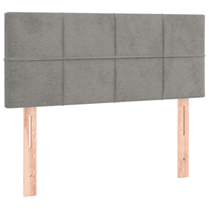Κρεβάτι Boxspring με Στρώμα Ανοιχτό Γκρι 120x190 εκ. Βελούδινο