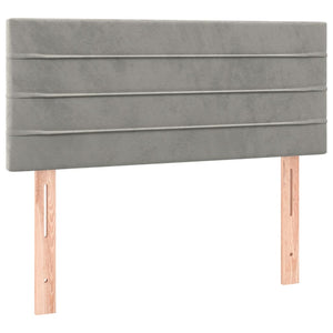 Κρεβάτι Boxspring με Στρώμα Ανοιχτό Γκρι 120x190 εκ. Βελούδινο
