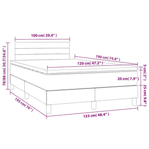 Κρεβάτι Boxspring με Στρώμα Σκούρο Πράσινο 120x190εκ. Βελούδινο